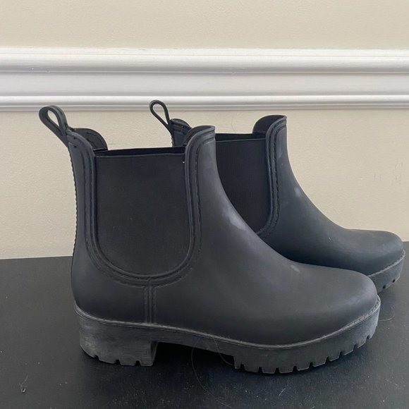 Jeffrey Campbell Cloudy Waterproof Chelsea Rain Boot Black - Picture 3 of 8